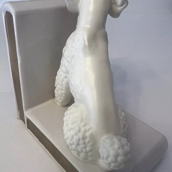 Vintage Lefton White Poodle Dog Bookends Ceramic Porcelain Mid-Century MCM Japan - Picture 12 of 16